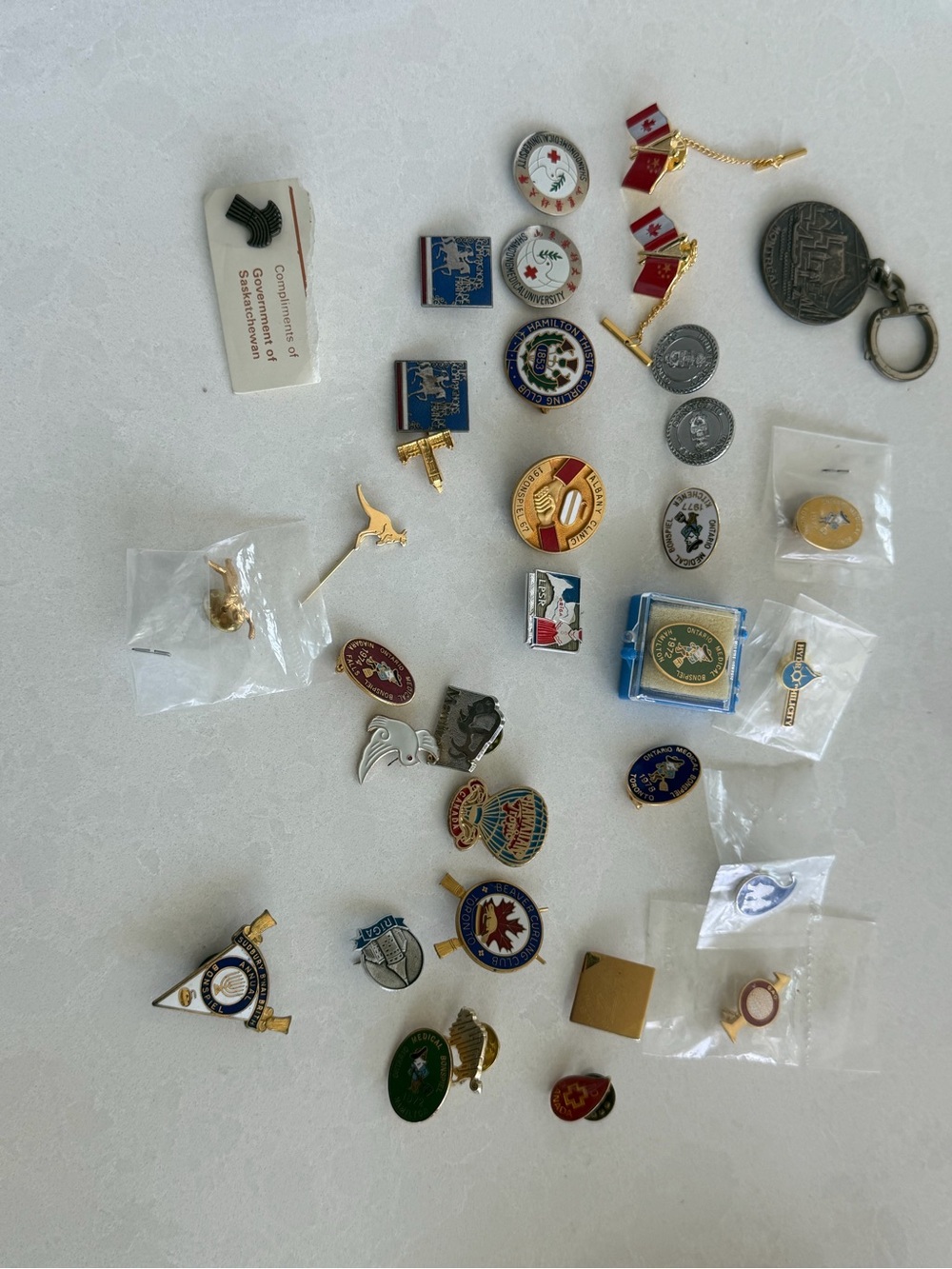 Vintage Assorted Enamel Pins and Lapel Pins - Gold, Red, Blue, Green